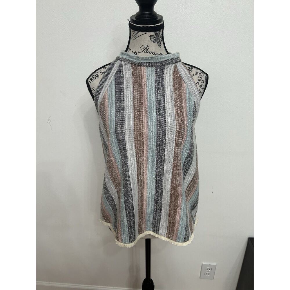 Striped Sleeveless Knit Top in Multi-Color